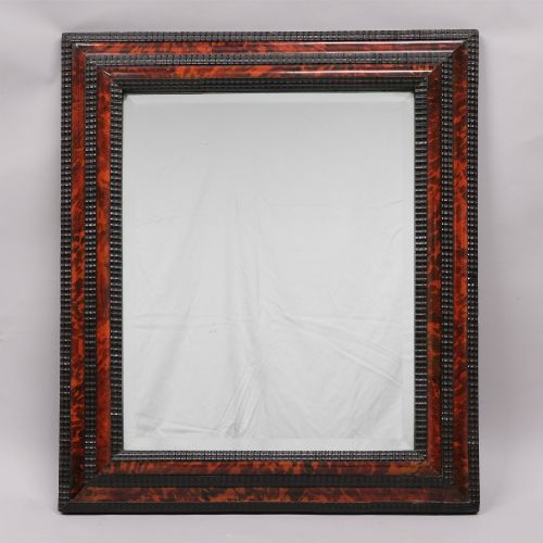 19TH CENTURY TORTOISESHELL RIPPLE FRAMED MIRROR
