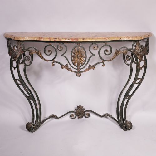 19TH CENTURY SERPENTINE MARBLE TOPPED CONSOLE