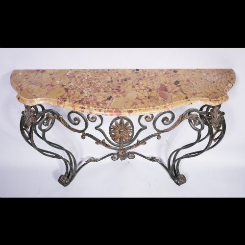 19TH CENTURY SERPENTINE MARBLE TOPPED CONSOLE - ADDITIONAL PHOTO 2