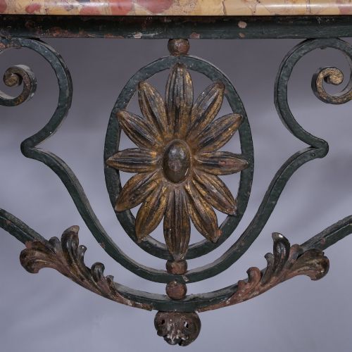 19TH CENTURY SERPENTINE MARBLE TOPPED CONSOLE - ADDITIONAL PHOTO 3