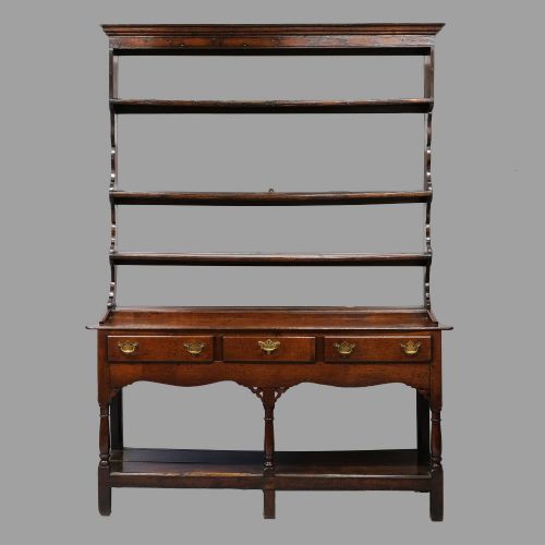 MID 18TH CENTURY GEORGE III OAK POTBOARD DRESSER BASE