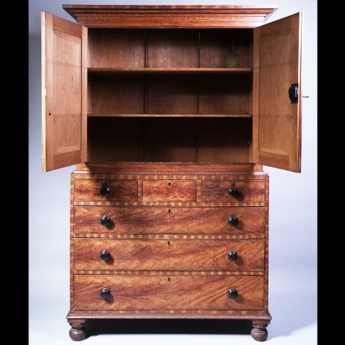 19TH CENTURY SCUMBLE PAINTED HOUSEKEEPERS CUPBOARD - ADDITIONAL PHOTO 1
