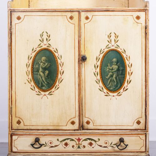 LATE 18TH CENTURY GEORGE III PAINTED WATERFALL BOOKCASE - ADDITIONAL PHOTO 1