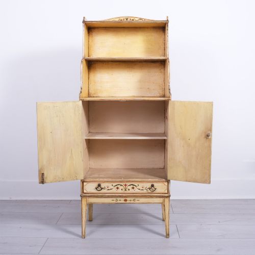 LATE 18TH CENTURY GEORGE III PAINTED WATERFALL BOOKCASE - ADDITIONAL PHOTO 2