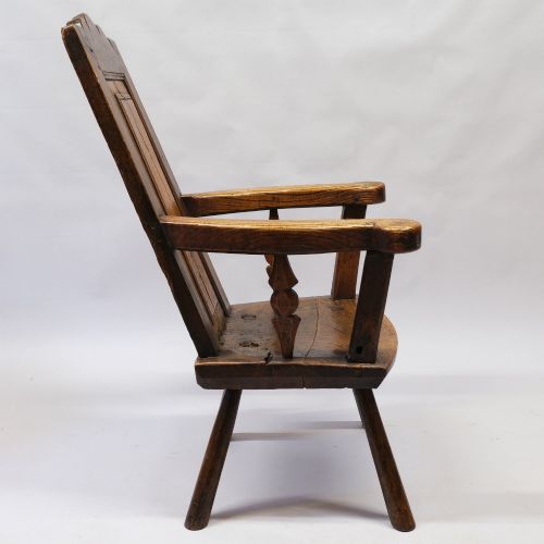 MID 18TH CENTURY PANEL BACKED WINDSOR CHAIR - ADDITIONAL PHOTO 4