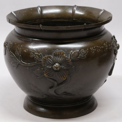MEIJI PERIOD JAPANESE BRONZE JARDINIERE