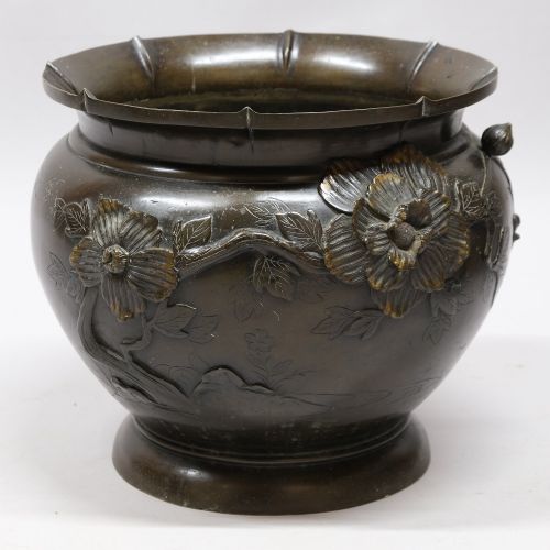 MEIJI PERIOD JAPANESE BRONZE JARDINIERE - ADDITIONAL PHOTO 3
