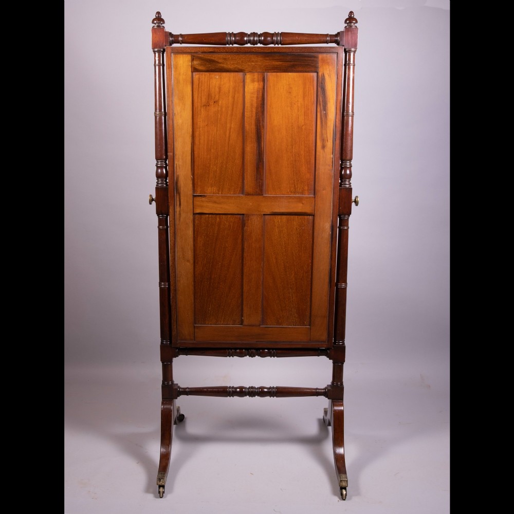 19th Century Mahogany Cheval Mirror View II