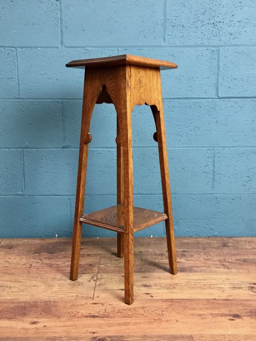Arts and Crafts Oak Plant Stand by Liberty & Co