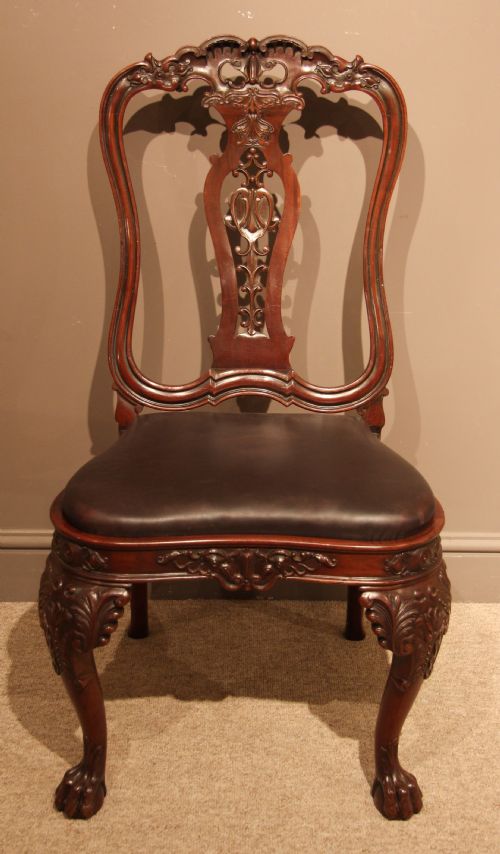 fig 1. Superb Set of 8 Irish Mahogany Dining Chairs, Circa 1880