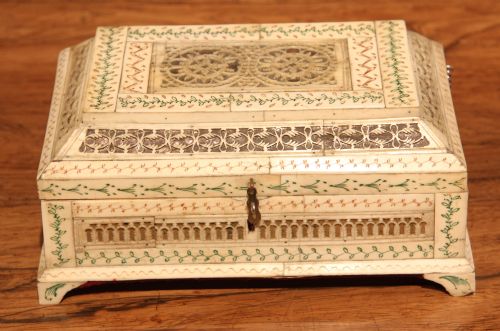 Rare Napoleonic Prisoner of War, Marine Ivory Casket, Circa 1805
