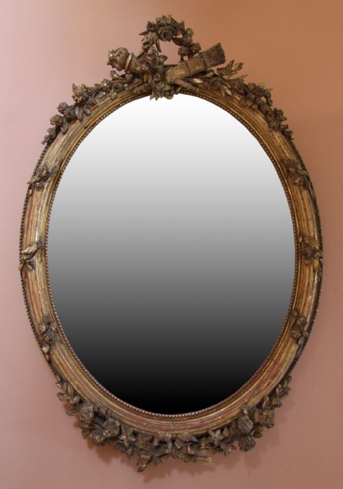 Excellent Original French Gilt Over Mantle Mirror, Circa 1880