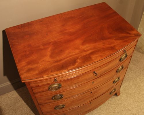 fig 1. Superb Late 18th Century Mahogany Bow Fronted Chest of Drawers, Circa 1795