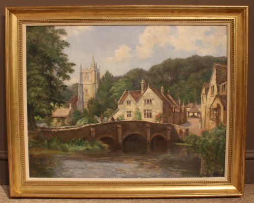 "Castle Combe, Wiltshire" Oil Painting by Walter Morgan Skeens