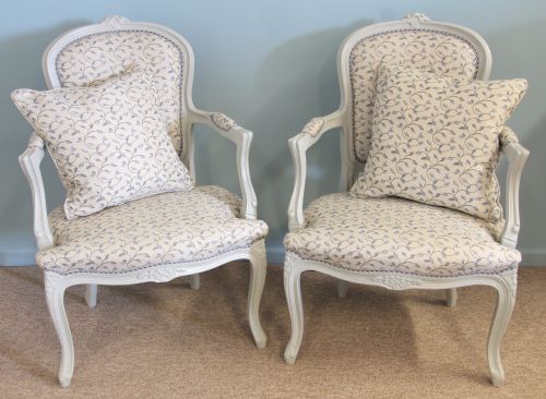 Pair of French Late 19th Century Salon Armchairs