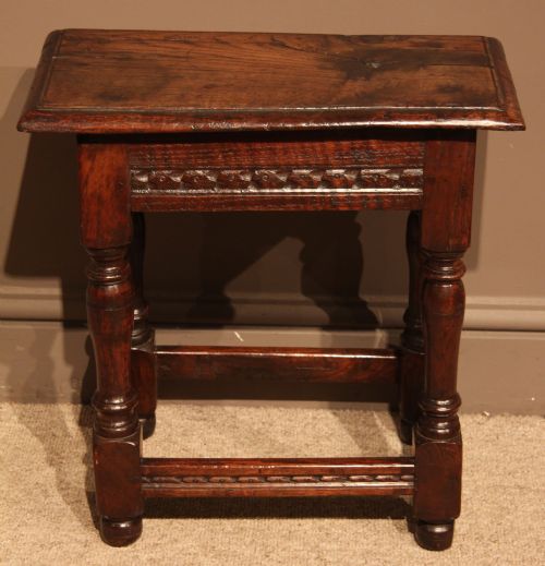 Mid 17th Century Oak Joint Stool, Circa 1670