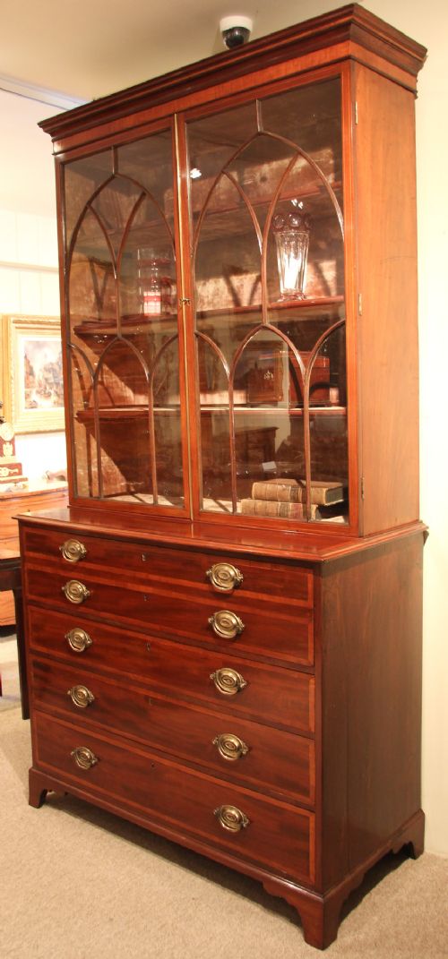 fig 1. George III Superb Quality Secretaire Bookcase, Circa 1800