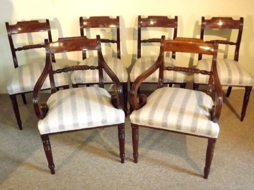 An Elegant Set of Six Rope Back Dining Chairs