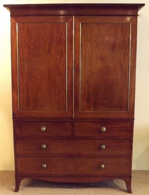 A Fine George III Mahogany Linen Press