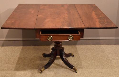 fig 1. An elegant Regency Period Mahogany Pembroke Table with Flamed Timber