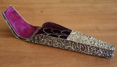 Rare Silver Scissor Case with Three Original Steel Pairs of Scissors
