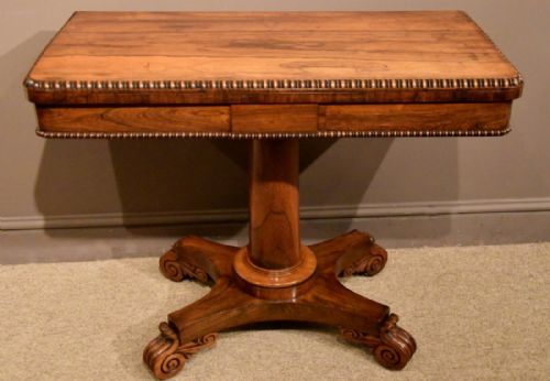 An Elegant William IV Rosewood Card Table