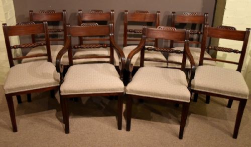 Set of Eight Regency Mahogany Chairs