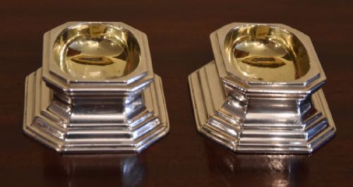 Exceptional Pair of George II Stepped Trencher Salts
