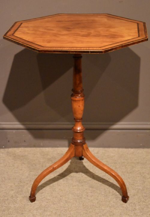 A George III Satinwood and Rosewood Cross Banded Tripod Table

