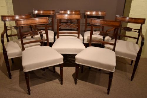 A Set of Eight Regency Dining Chairs