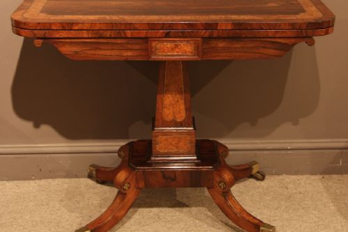 Regency Period Brass Inlaid Card Table