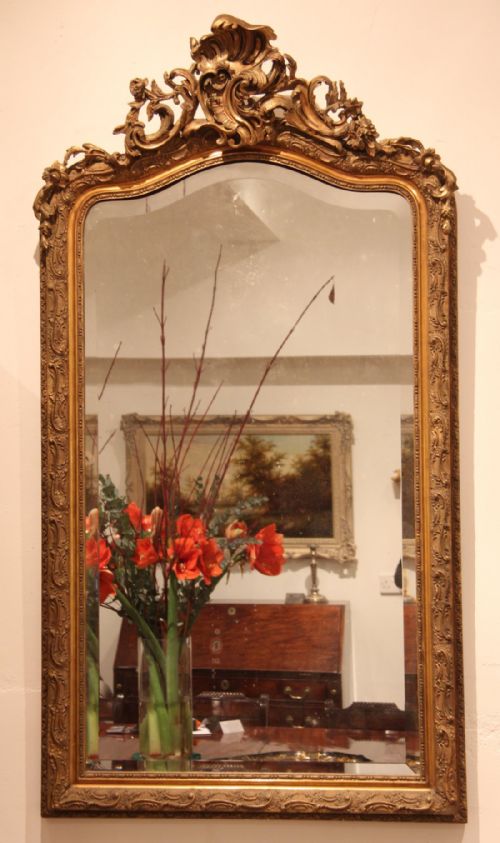 Victorian Rococo Style Giltwood and Gesso Mirror