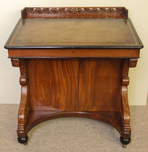 Mid 19th Colonial Mahogany and Ebony Davenport Desk