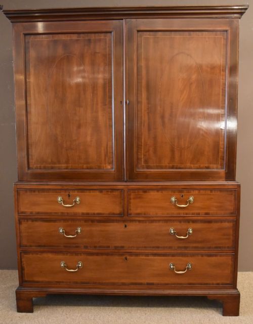 George III Mahogany Linen Press