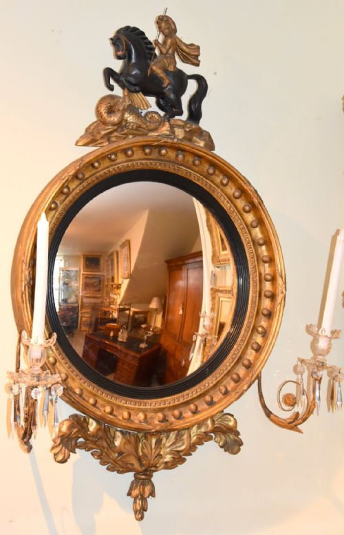A Regency Giltwood Convex Mirror


