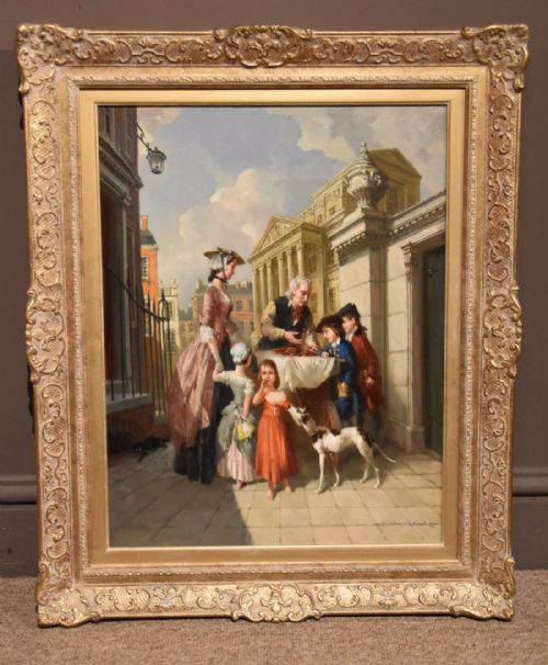 "A Gingerbread Seller"oil by Vernon Ward