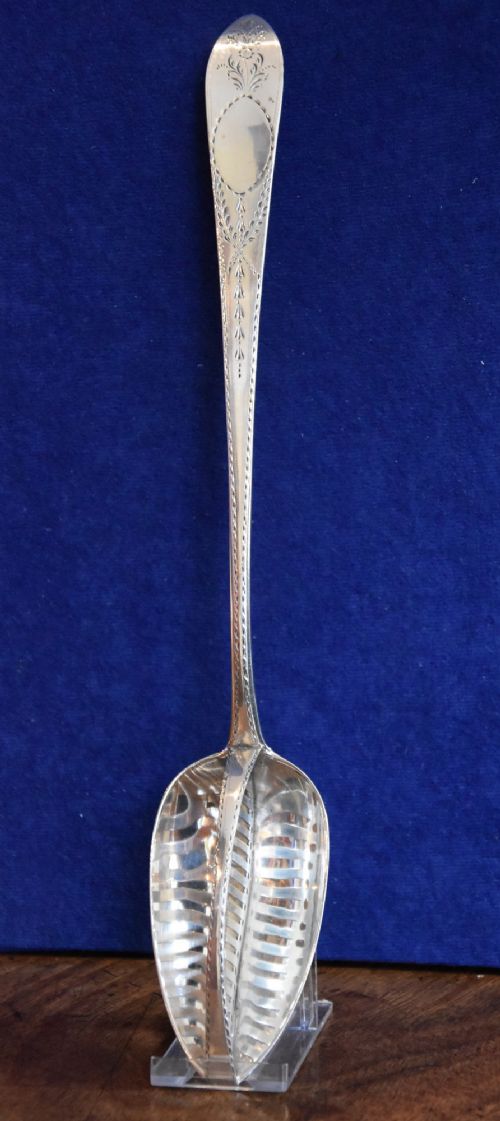 Superb Irish Bright Cut Straining Spoon