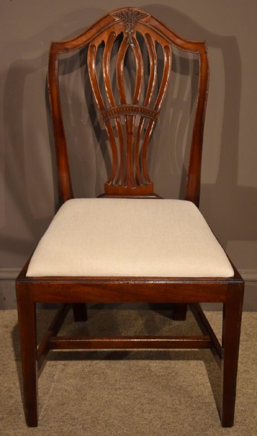 fig 1. A Good Set of Eight George III Hepplewhite Mahogany Shield Back Dining Chairs
