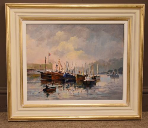 "Brixham Harbour" by Charles Smith Boats Sea Harbour