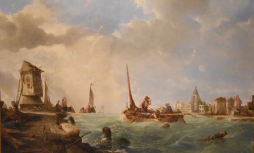 A DUTCH ESTUARY OIL BY ALFRED MONTAGUE - ADDITIONAL PHOTO 1