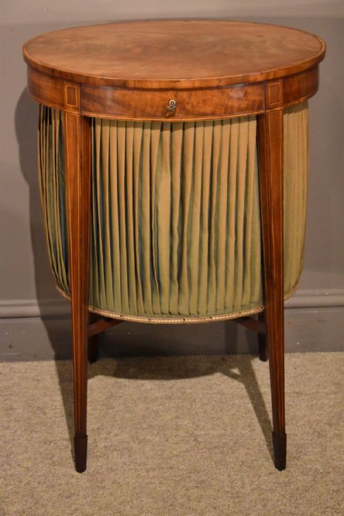 An Elegant Late 18th Century Mahogany Oval Work Table