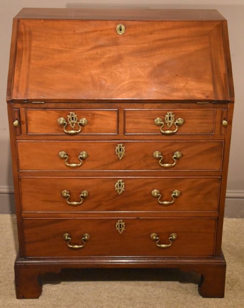 A Good Quality Small 30" George III Mahogany Bureau