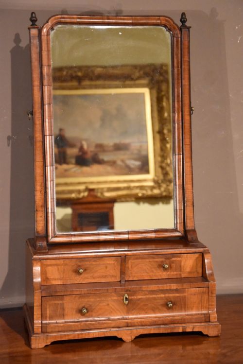 George II Walnut Toilet Mirror