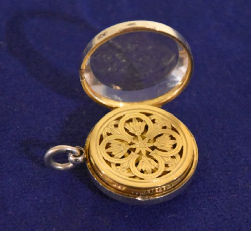 Rare Glass and Silver Pendant Vinaigrette by William Dee