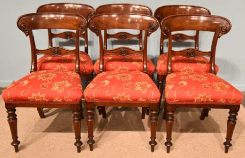 An Elegant Set of Six Early Victorian Mahogany Dining Chairs