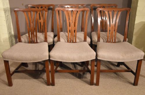 Set of Six Late Georgian Mahogany Dining Chairs