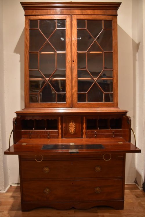 Late Georgian Mahogany Secretaire Bookcase