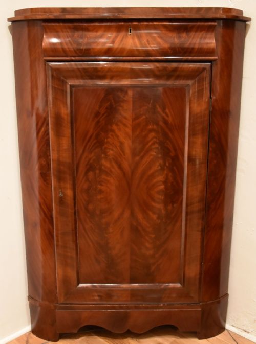 French Mahogany Corner Cupboard