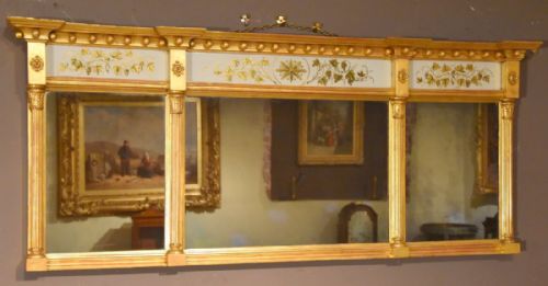 Late Regency Three Plate Over Mantel Mirror