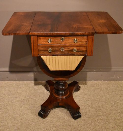 William IV Rosewood Sewing Table/work Table

